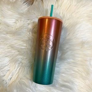 Starbucks Coral & Green Gradient Tumbler